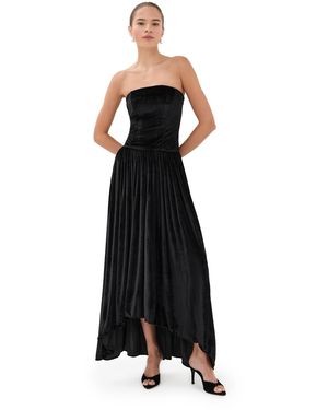 Azeeza Nayara Velvet Midi Dress - Black
