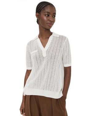 3.1 Phillip Lim 3.1 Phiip I Airy Open Cabe Doube Ayer Poo With Peated Chiffon - White