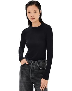 Stateside Fine Rib Cropped Top - Black