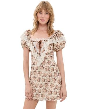 For Love & Lemons Betsy Floral Mini Dress - Natural