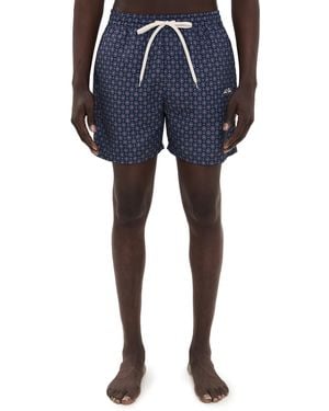Les Deux Stan Ornament Aop Swim Shorts 2.0 - Blue