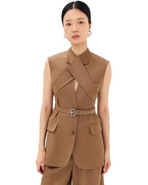Monse Sleeveless Criss Cross Jacket - Natural