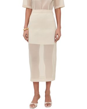 Le Bos Olivia Organza Midi Skirt - Natural