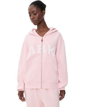 PARKE Zip-Up Varsity Hoodie - Pink