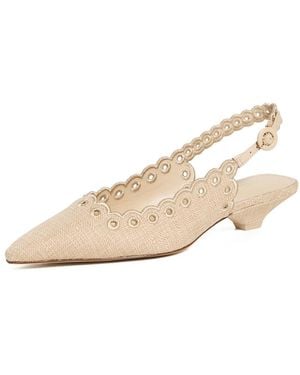 Larroude Florence Broderie Pumps - White