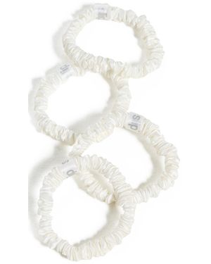 Slip Skinny Silk Scrunchie Set Of 4 - White