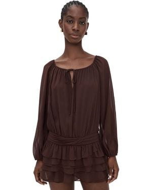 Amanda Uprichard Dallas Skort Romper - Brown