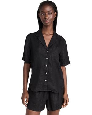 Ayr Linen Pool Boy Top - Black