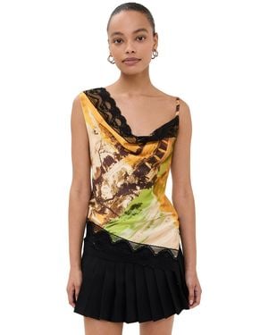 Monse Lace Trim Top - Black