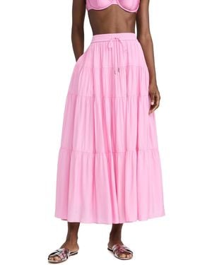 Jonathan Simkhai Lulee Tiered Maxi Skirt - Pink