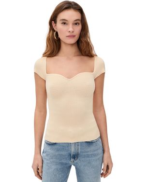 DL1961 Instasculpt Fine Knit Heart Top - Blue