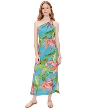 FARM Rio One Shoulder Midi Dress - White