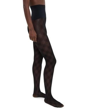 Commando Check Plaid Sheer Tights - Black