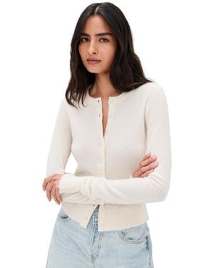 RE/DONE Cashmere Crewneck Cardigan - White