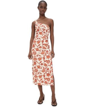 SIR. Chloe One Shoulder Linen Midi Dress - Multicolor