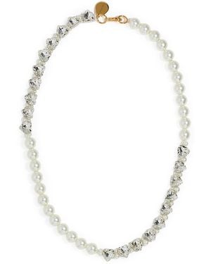 Simone Rocha Quartet Pearl & Crystal Heart Necklace - White