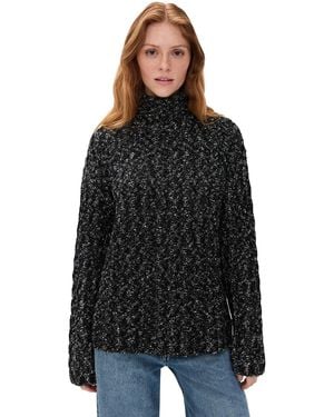 ATM Wool Cotton Blend Turtleneck - Black