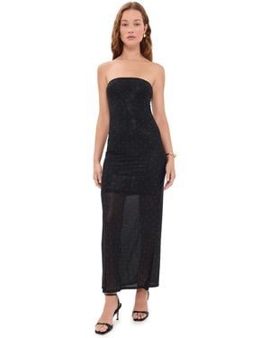 Alice + Olivia Delora Embellished Strapless Midi Dress - Black