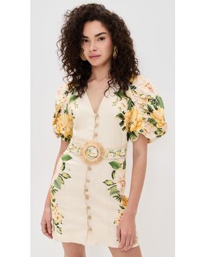 farm rio lace nature mini dress FARM Rio Lace Nature Short Sleeve Mini Dress in Natural