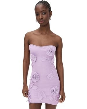 Rendoll 3D Floral Mini Dress - Purple