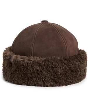 Rag & Bone Elle Faux Shearling Cap - Brown