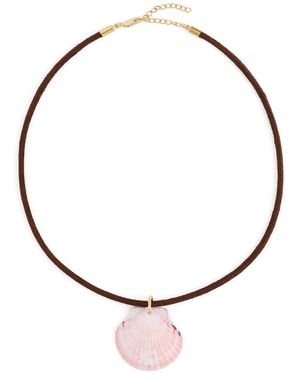 Shashi Cord Scallop Necklace - Black