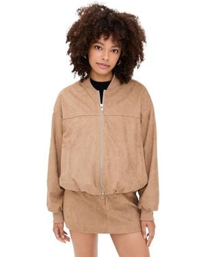 Madison The Label Deserae Faux Suede Jacket - Natural