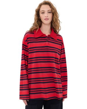 Vrg Grl Kinsley Stripe Polo - Red