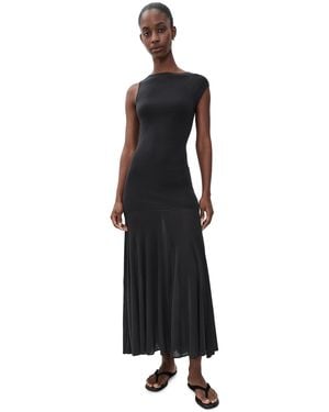 St. Agni Fine Jersey Circle Hem Dress - Black