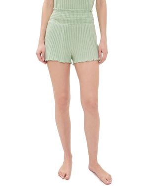 Z Supply Dawn Smocked Rib Shorts - Green