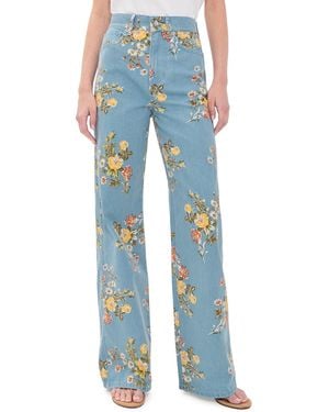 Veronica Beard Taylor Wide Leg Jeans - Blue