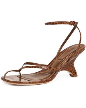 Jonathan Simkhai Kelsey Embossed Leather Strappy Wedge Sandals - Black