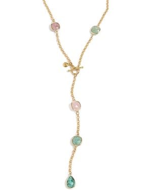 Mayamar Stone Lariat Necklace - Black