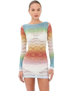 Missoni Long Sleeve T-Shirt Coverup Dress - Multicolor
