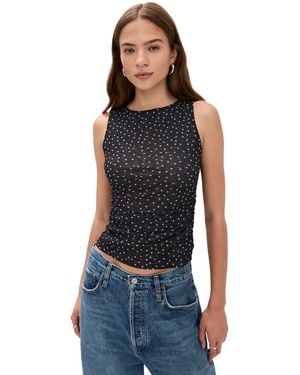 Madewell Ruched Mesh Top - Blue