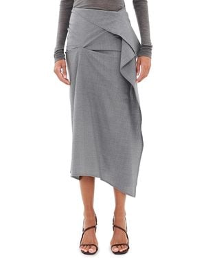 Victoria Beckham Draped Tailored Skirt - Gray