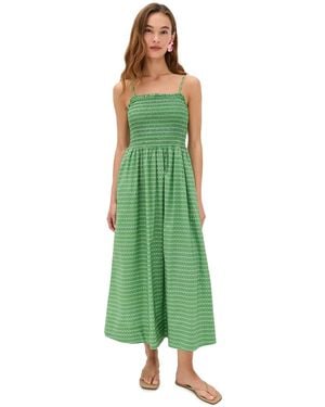 Birds Of Paradis Carmen Dress - Green