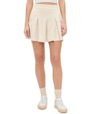 Stateside Ponte Pleated Mini Skirt - White