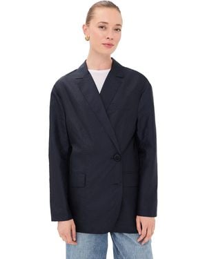 Tibi Crispy Nylon Liam Blazer - Blue