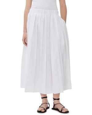 Tibi Pleated Pull-On Skirt - White