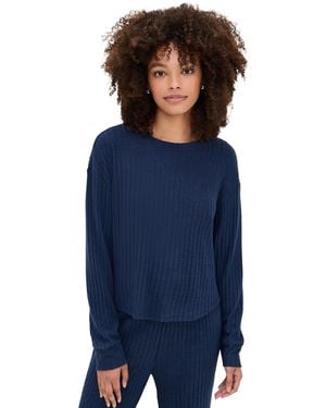 Z Supply Elfie Rib Long Sleeve Top - Blue