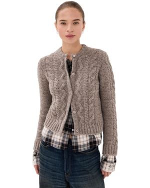 Acne Studios Yak Cotton Flannel Cardigan - Brown