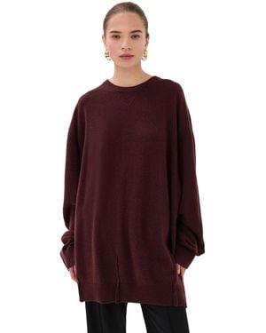 frenken Round Cash-Wool Sweater - Red