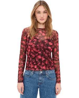 Never Fully Dressed Cherry Mesh Top - Red