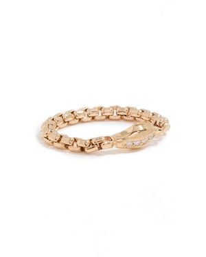 Zoe Chicco 14K Snake Medium Box Chain Soft Ring - Metallic