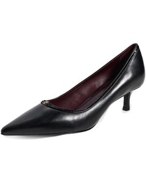 Tory Burch Double T Buckle Kitten Heel Pump 45Mm - Black