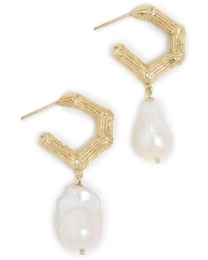 ALÉMAIS Team Spirit Bamboo And Pearl Earrings - White