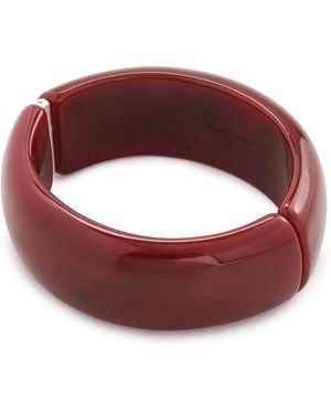 Shashi Oval Hinge Bangle Bracelet - Brown