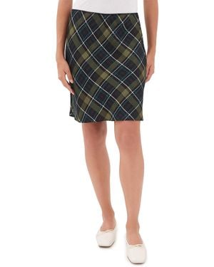Madewell Plaid Midi Slip Skirt - Black