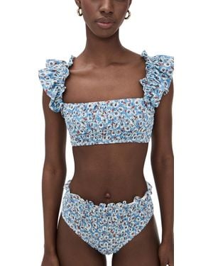 Sea Whitney Flutter Sleeve Bikini Top - Blue